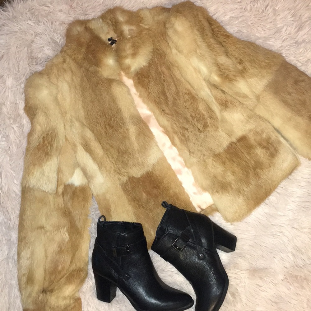 Vintage Luxurious genuine rabbit fur coat